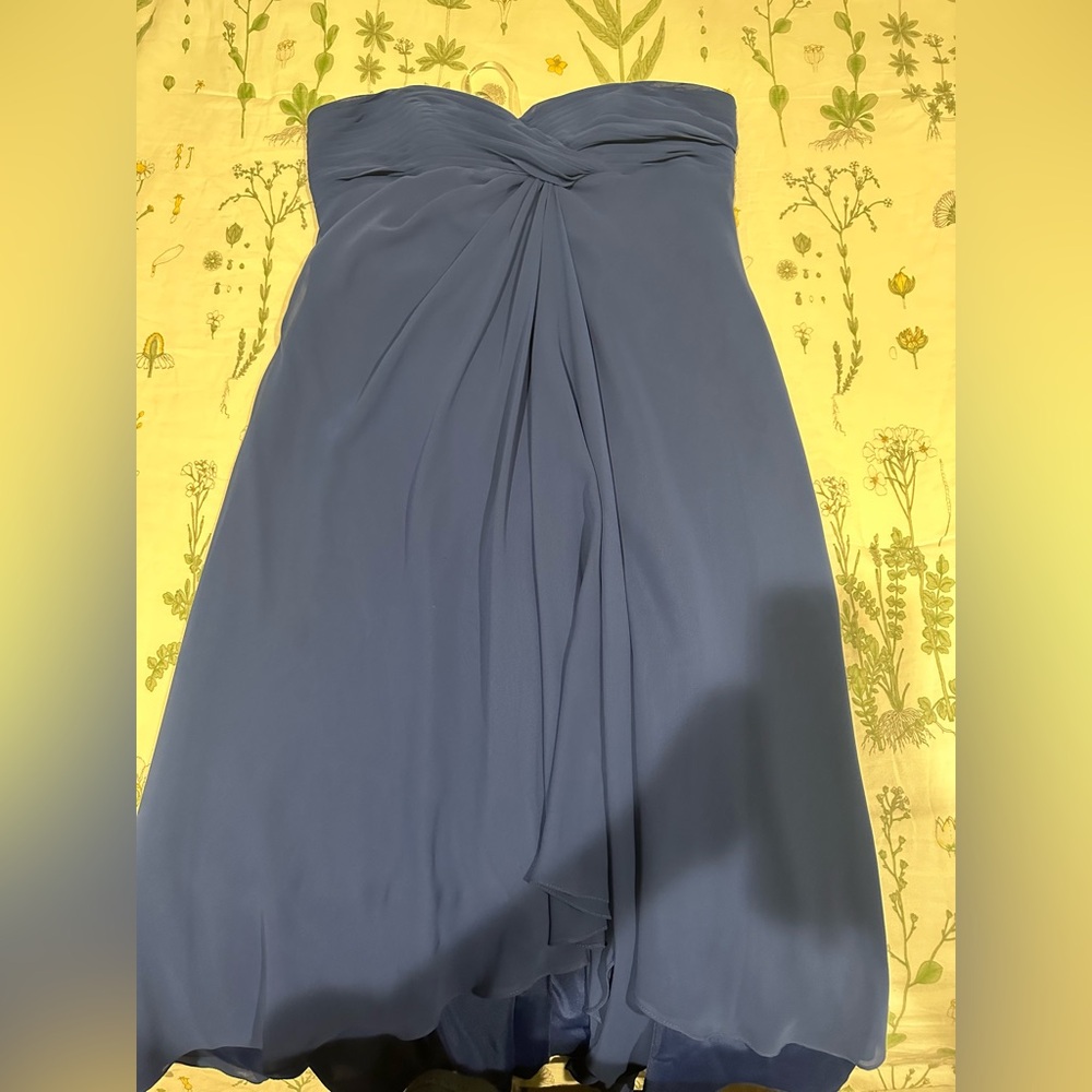 Elegant Blue Strapless Dress